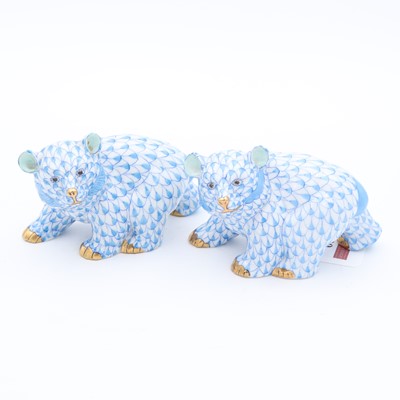 Lot 89 - A pair of Herend hand-painted porcelain models...