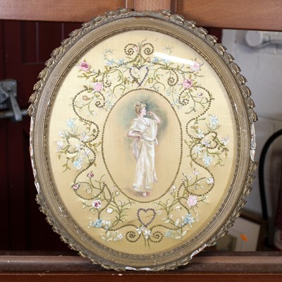 Lot 547 - Two early 20th century embroidered and...
