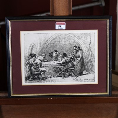 Lot 581 - After John Gilbert - A Council of War, etching,...