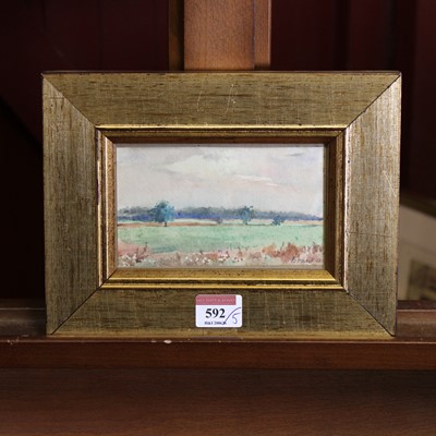 Lot 592 - 20th century English school - Rural landscape,...
