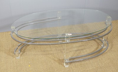 Lot 667 - A 1960s chromed metal, lucite and bevelled...
