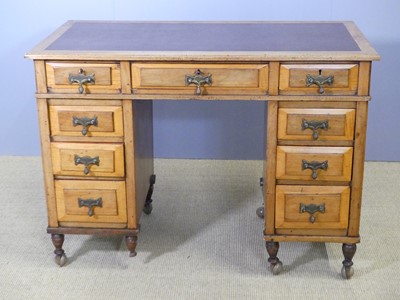 Lot 744 - A late Victorian walnut twin pedestal writing...