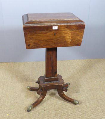 Lot 637 - A William IV rosewood hinge-top pedestal...
