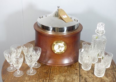 Lot 677 - A contemporary decanter box, of circular form,...