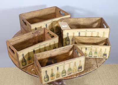 Lot 683 - A collection of five graduated stained wood...