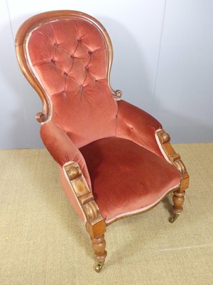 Lot 713 - A mid-Victorian mahogany framed scroll-end...