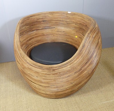 Lot 714 - A contemporary tubular bamboo easy chair by...