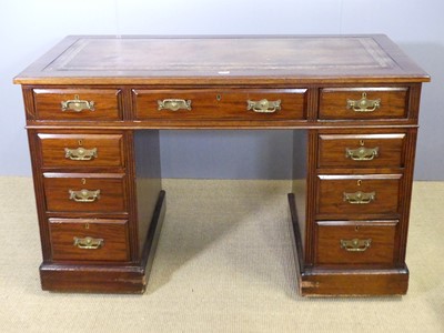 Lot 752 - A late Victorian mahogany and gilt tooled...