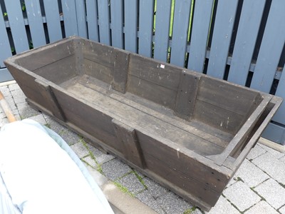 Lot 787 - A stained planked wood long rectangular garden...