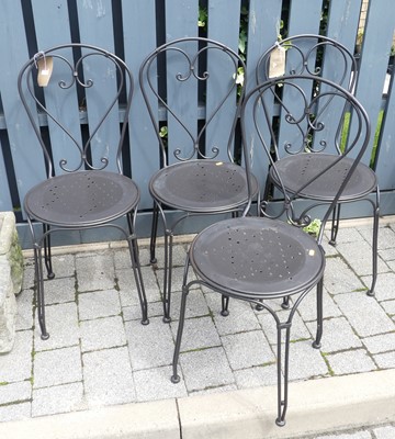 Lot 791 - A set of four contemporary wired wrought metal...
