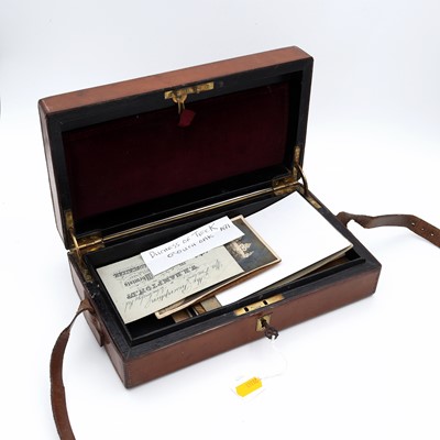 Lot 191 - A Victorian brown leather-clad box, the...