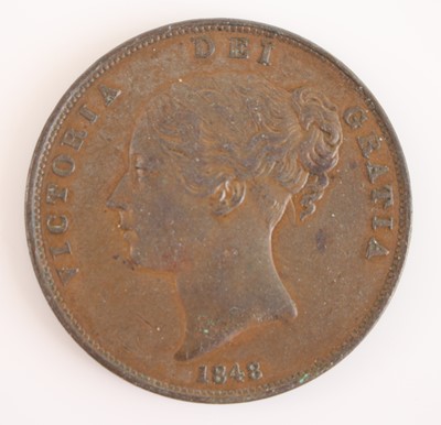 Lot 93 - Great Britain, 1848 penny, obv: Victoria young...