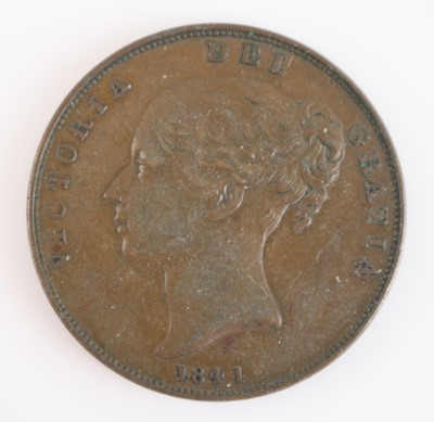 Lot 94 - Great Britain, 1841 penny, obv: Victoria young...