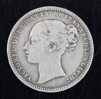 Lot 97 - Great Britain, 1876 shilling, obv: uncrowned...