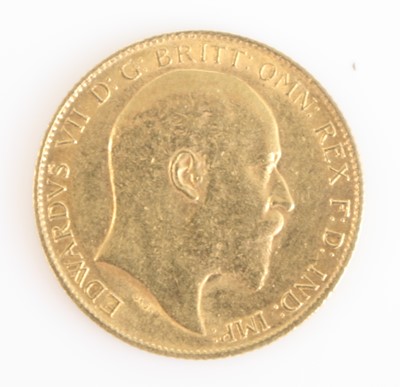Lot 102 - Great Britain, 1906 gold half sovereign, obv:...