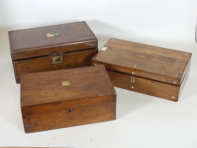 Lot 72 - A Victorian walnut and brass mounted writing...