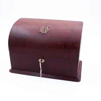 Lot 14 - An early 20th century red leather-clad...
