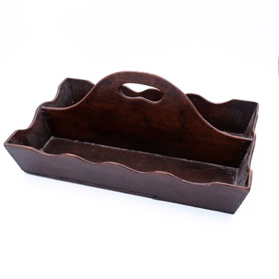 Lot 18 - A George III mahogany twin-division cutlery...