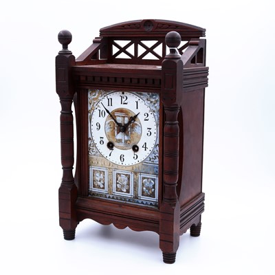 Lot 1 - An Aesthetic Movement mantel clock, circa 1900,...