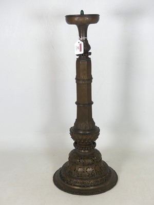 Lot 63 - A 19th century Ottoman bronze candlestick, of...