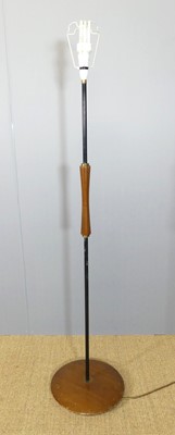 Lot 420 - A 1960s teak and black painted rodded metal...