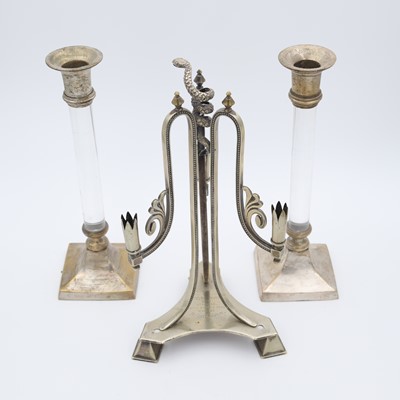 Lot 21 - A Victorian silver-plated epergne stand,...