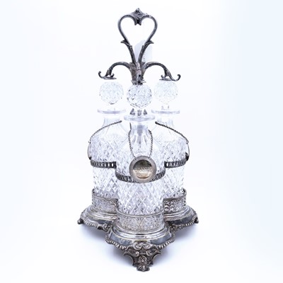 Lot 29 - A Victorian silver-plated three division...