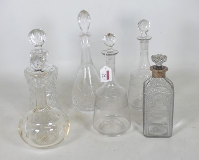 Lot 36 - A 19th century cut glass decanter of canted...