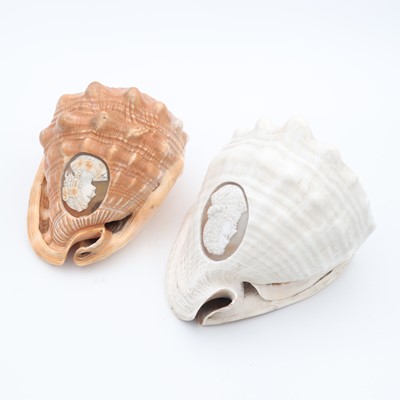 Lot 79 - A Victorian carved cameo conch shell,...