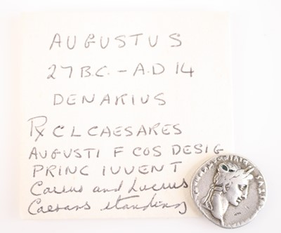 Lot 109 - Roman Empire, Augustus (27-14) silver Denarius,...