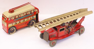 Lot 350 - Mettoy Tinplate and clockwork model of a fire...