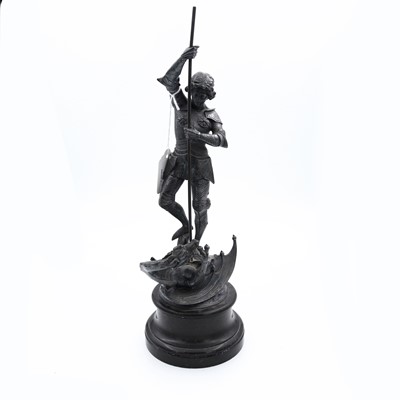 Lot 12 - A WMF cast metal figure of St George slaying...