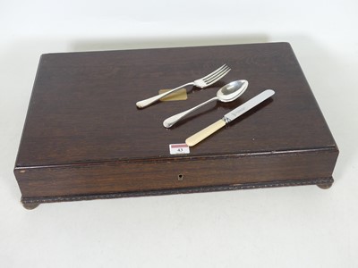 Lot 43 - A suite of silver-plated Hanoverian pattern...