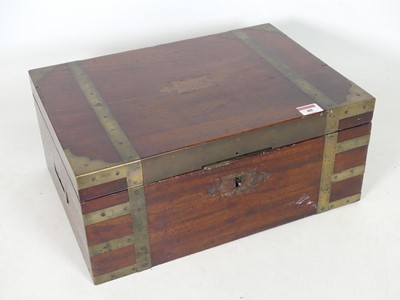 Lot 48 - A 19th century brass bound mahogany campagin...