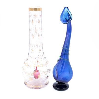 Lot 74 - A 19th century Ottoman glass hookah pipe base,...