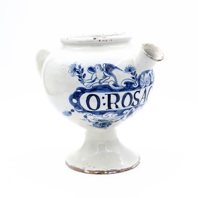Lot 78 - An 18th century Dutch Delft wet drug jar,...