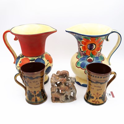 Lot 80 - A Ditmar Urbach pottery jug, hand-painted with...