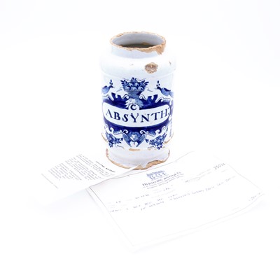 Lot 86 - An 18th century Duth Delft wet drug jar, of a...