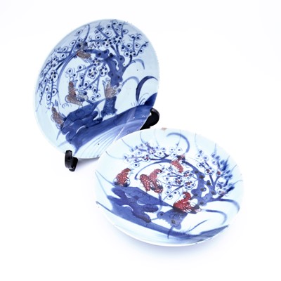 Lot 91 - A Chinese porcelain dish, underglaze decorated...