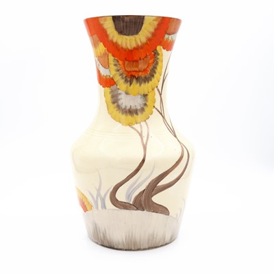 Lot 76 - A Clarice Cliff 'Rhodanthe' pattern vase, of...