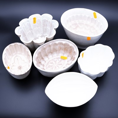 Lot 82 - A group of six pottery jelly moulds, various...