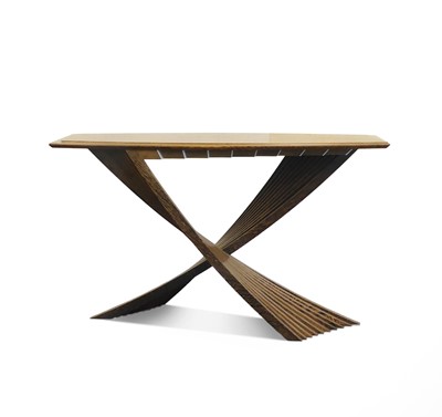 Lot 527 - A contemporary macassar ebony console table,...