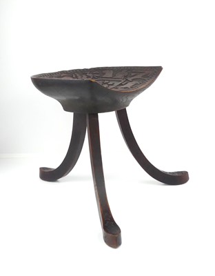 Lot 463 - Liberty & Co - an oak 'Thebes' stool, the...