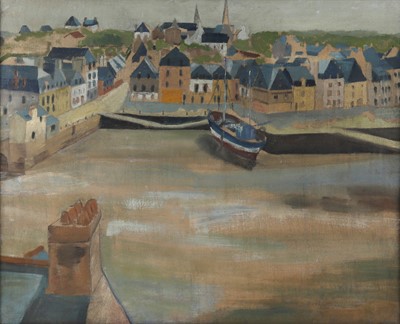 Lot 73 - French School (20th century) - Harbour, oil on...