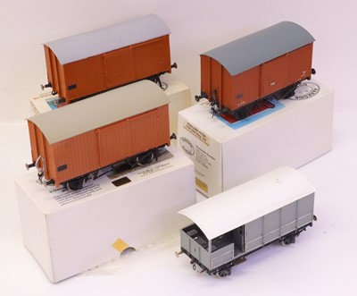 Lot 373 - Four 0 gauge finescale kit built wagons to...