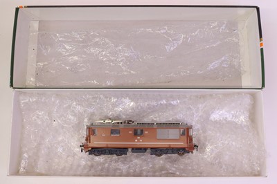 Lot 7 - HAG Swiss HO gauge Re 4/4 BN, in brown, housed...