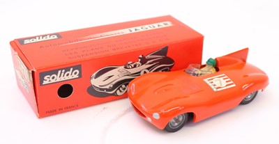 Lot 924 - Solido No.100 Jaguar D Type in off red body...
