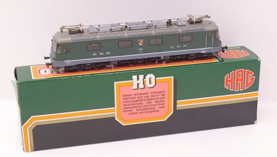 Lot 13 - HAG Swiss HO gauge Re 6/6 SBB loco, in green,...