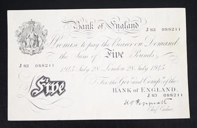 Lot 375 - Great Britain, Bank of England five pound note...