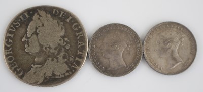 Lot 201 - United Kingdom, 1758 shilling, obv: George II...